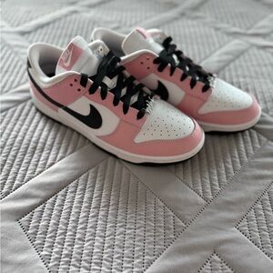 Nike Pink and White Low Dunks